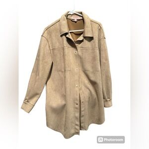 Philosophy Tan Faux Suede Jacket Large